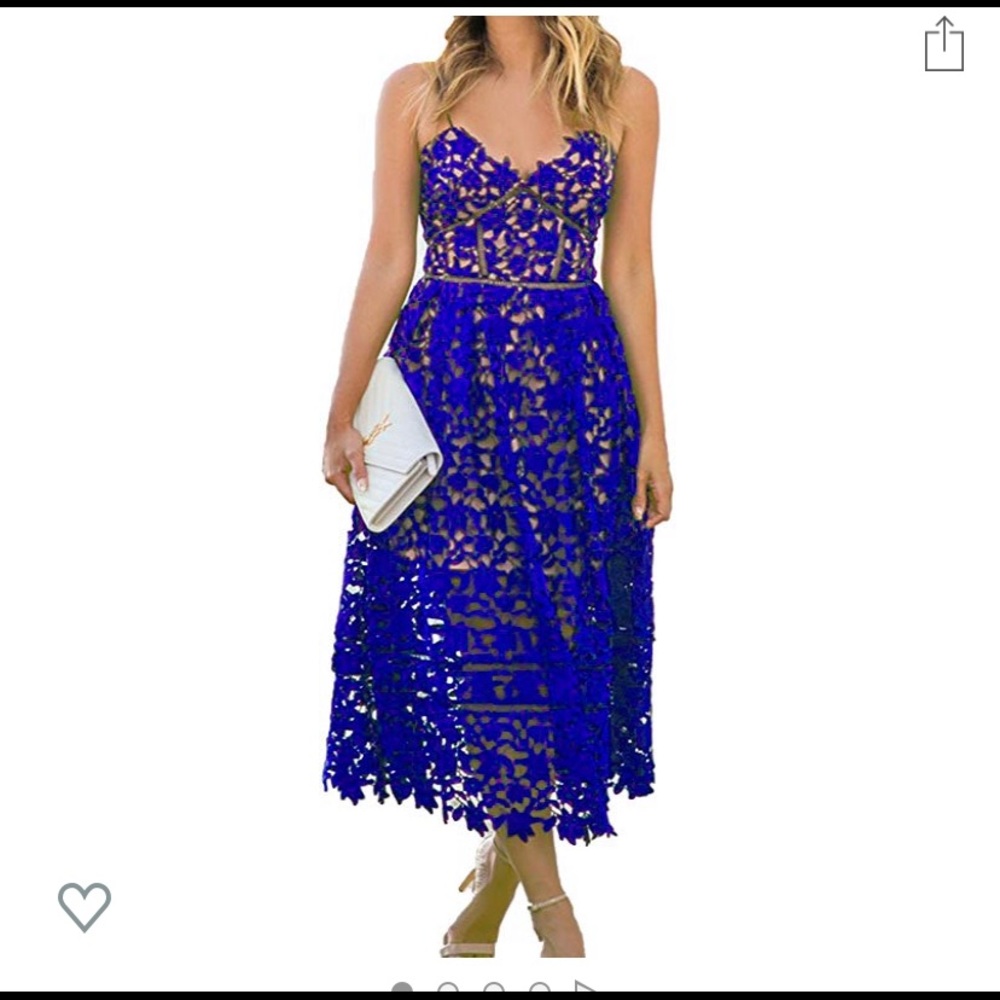 ❌❌sold❌❌ Worn once- Blue Crochet dress size small